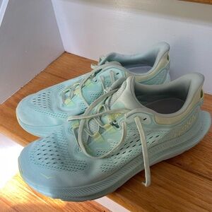 Hoka Blue Athletic Shoes with Streamlined Design and Cushioned Midsole